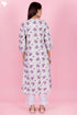 Cambric Cotton Kurta Pant With Kota Dupatta Set In Block Print