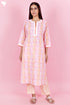 Cambric Cotton Kurta Pant Set With Kota Dupatta In Block Print