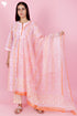 Cambric Cotton Kurta Pant Set With Kota Dupatta In Block Print