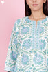 Cambric Cotton Kurta And Pant Set With Kota Dupatta In Block Print