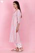 Cambric Cotton Kurta Pant Set With Kota Dupatta In Block Print