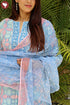 Cambric Cotton Kurta Pant With Kota Dupatta In Block Print
