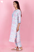 Cambric Cotton Kurta Pant With Kota Dupatta In Block Print