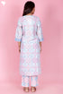 Cambric Cotton Kurta Pant With Kota Dupatta In Block Print