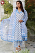 Cambric Cotton Kurta Pant Set With Kota Dupatta In Block Print