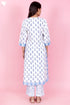 Cambric Cotton Kurta Pant Set With Kota Dupatta In Block Print