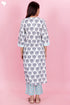 Cotton Kurta Pant Set With Kota Dupatta In Block Print