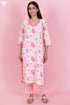 Cotton Kurta Pant Set With Kota Dupatta In Block Print