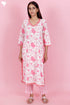Cotton Kurta Pant Set With Kota Dupatta In Block Print