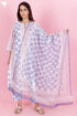 Cotton Kurta Pant Set With Kota Dupatta In Block Print