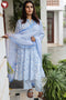 Cambric Cotton Kurta Pant Set With Kota Dupatta In Block Print