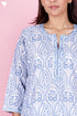 Cambric Cotton Kurta Pant Set With Kota Dupatta In Block Print