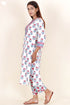 Bizzy Lizzy Cotton Kurta Pant Set With Chiffon Dupatta In Block Print