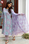 Bizzy Lizzy Cotton Kurta Pant Set With Chiffon Dupatta In Block Print