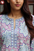 Bizzy Lizzy Cotton Kurta Pant Set With Chiffon Dupatta In Block Print