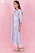 Bizzy Lizzy Cotton Kurta Pant Set With Chiffon Dupatta In Block Print