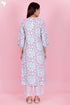 Bizzy Lizzy Cotton Kurta Pant Set With Chiffon Dupatta In Block Print