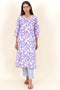 Terry Voile Kurta Pant Set With Dupatta In Block Print