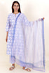 Terry Voile Kurta Pant Set With Dupatta In Block Print