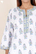 Cotton Kurta Pant Set With Dupatta In Block Print
