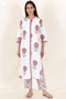 Cotton Kurta Pant Set With Dupatta In Block Print