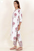 Cotton Kurta Pant Set With Dupatta In Block Print