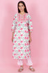 Cotton Kurta Pant Set With Dupatta In Block Print