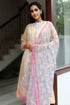 Kota Doria Kurta Pant Set With Dupatta In Block Print