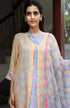 Kota Doria Kurta Pant Set With Dupatta In Block Print