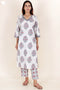Cotton Kurta And Pant Set In Block Print