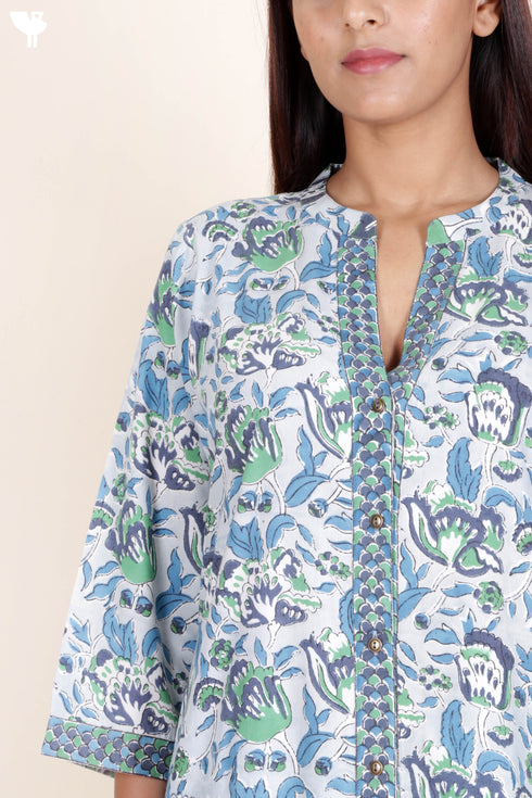 Bizzy Lizzy Kurta Pant Set With Dupatta In Block Print