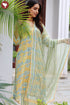 Kota Doria Kurta Pant Set With Dupatta In Block Print