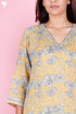 Kota Doria Kurta Pant Set With Dupatta In Block Print