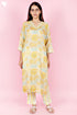 Kota Doria Kurta Pant Set With Dupatta In Block Print