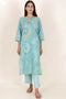 Cotton Kurta And Pant Set In Graphic Print