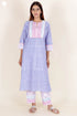 Cotton Kurta Pant With Dupatta Set In Block Print