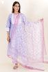 Cotton Kurta Pant With Dupatta Set In Block Print