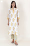 Cotton Kurta And Pant Set With Dupatta In Block Print