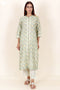 Chanderi Silk Kurta Pant And Dupatta Set In Block Print