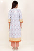 Cotton Kurta Pant And Dupatta Set In Block Print