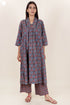 Cotton Dobby Kurta And Pant Set In Block Print