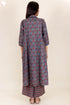 Cotton Dobby Kurta And Pant Set In Block Print