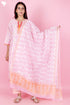 Chanderi Silk Kurta Pant And Dupatta Set In Block Print