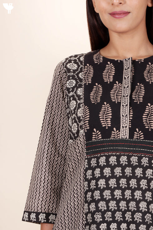 Cambric Cotton Kurta And Pant Set In Floral Print