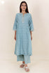 Chanderi Silk Kurta Pant And Dupatta Set In Block Print