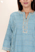 Chanderi Silk Kurta Pant And Dupatta Set In Block Print
