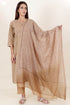 Chanderi Silk Kurta Pant And Dupatta Set In Block Print