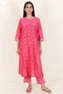 Chanderi Silk Kurta Pant And Dupatta Set In Block Print