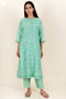 Chanderi Silk Kurta Pant And Dupatta Set In Block Print