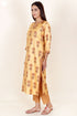 Tussar Cotton Kurta Pant And Dupatta Set In Floral Block Print